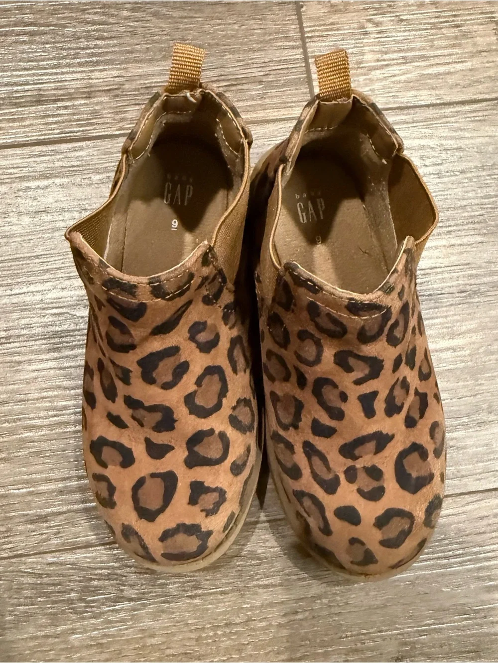 GAP Kids Leopard Print Chelsea Boots - Tan & Black